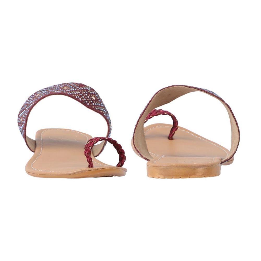 Buy Rimboll Maroon Flat Sandals for Women Online at Best Prices in India -  JioMart.